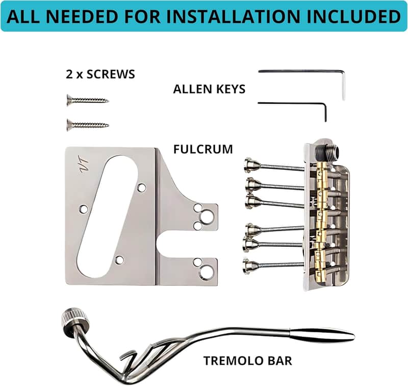 Vega-Trem VT2ND Teletrem Tremolo Bridge for Telecaster Guitar No Mods Easy Installation image 1