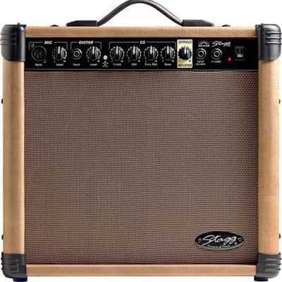 STAGG 40W RMS Acoustic Guitar Amplifier W/spring Reverb Plus 1x10" Speaker image 2