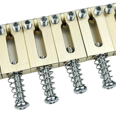 6PCS 10.8mm Guitar Bridge Saddles – Brass Tremolo Bridges Saddle for Telecaster Tele TL Stratocaster Strat ST Style Electric Guitar Replacement (10.8MM) image 1