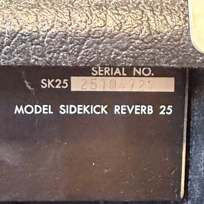 Fender Sidekick Reverb 25 Amplifier Blackface Vintage ba6501 image 6