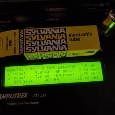 Sylvania 0% perfect Matched Pair (2) 6SN7GTB tNOS AT1000 TESTED Vacuum Tubes T9 Tall glass Chrome top angled T plate dual triode 1956-1957 image 3