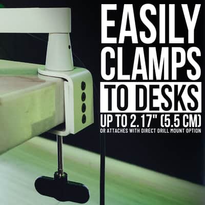 Shure by Gator Premium Low-Profile Desktop Mic Boom Stand - Fully Adjustable for Podcast, Streaming, and Home Office Setups, White (SH-BROADCAST2-W) image 5