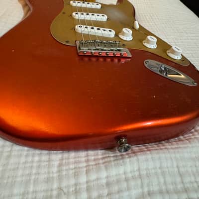 Fender Fender Custom Shop 55 Dual-Mag Stratocaster Journeyman Relic Maple Fingerboard Limited-Edition Electric Guitar Super Faded Aged Candy Apple Red 2019 - Super faded aged candy apple red image 7