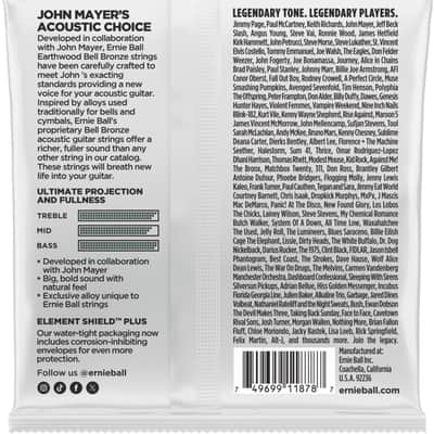 Ernie Ball 2344 Earthwood Medium Bell Bronze Acoustic Guitar Strings, 13-56 image 2