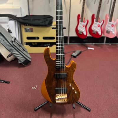 Cort Jeff Berlin Series Rithimic V NAT Walnut Burl Top 5-String Bass 2010s - Natural w/HSC image 2