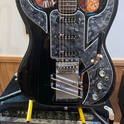 Burns Black Bison with Scroll Headstock, 3 Rez-O-Matik Pickups, Blue Shell Pickguard, Plek’d beautiful fingerboard, all Original! image 1