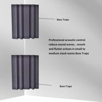 Low-Frequency Soundproofing 12 ''X 7 "X 7" Low-Frequency Trap Bass Trap Wall Corner Sound-Absorbing Sponge Sound-Absorbing Cotton (4Pack, Black) image 3