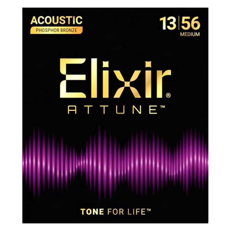 ELIXIR 21102 Attune Phosphor Bronze Acoustic Guitar Strings Medium 013-053 image 1
