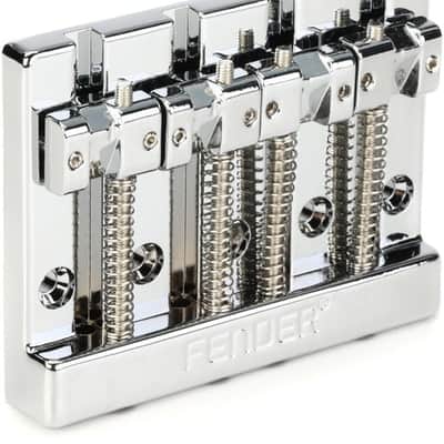 Fender HiMass 4-string Bass Bridge - Chrome with Zinc Saddles image 2