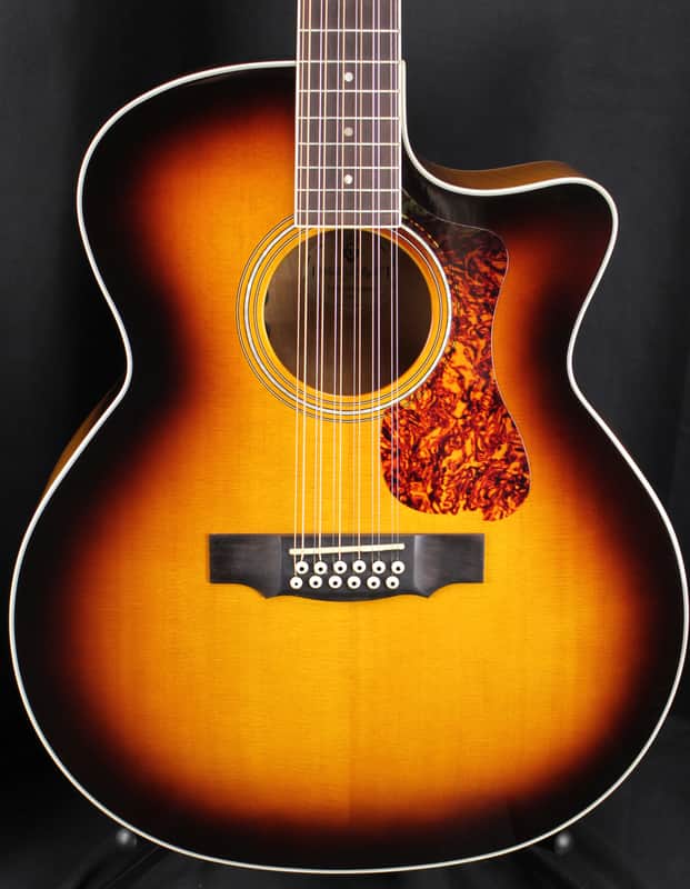 Guild Westerly Collection F-2512CE Deluxe 12 String Jumbo Acoustic Electric Guitar Antique Burst image 1