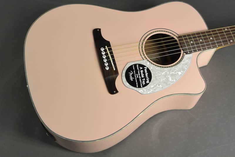 Fender Sonoran SCE Acoustic Electric Guitar Shell Pink | Reverb