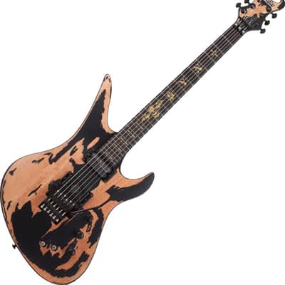 Schecter Synyster Custom-S Guitar Distressed Satin Black image 1