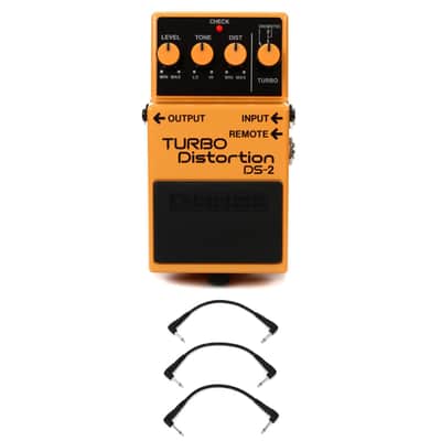 Boss DS-2 Turbo Distortion Pedal with 3 Patch Cables image 1