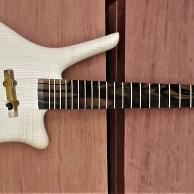 Warwick Dolphin Pro 1 - 8 String Custom Shop Masterbuilt 2022 - AAA Flame SOLID French Ash over Satin Transparent Purple Grape Flavor image 22