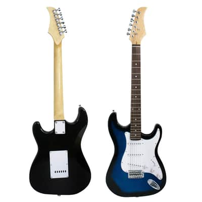 Bag Case & Picks Beginner Blue Full Size Electric Guitar with Amp Case amp Gig image 2