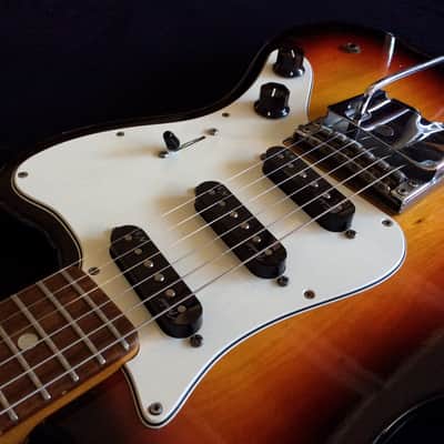 VINTAGE 1967 DOMINO SPARTAN 3 TONE SUNBURST MADE IN JAPAN MATSUMOKU  UPGRADED FENDER N3 SINGLE COIL image 5