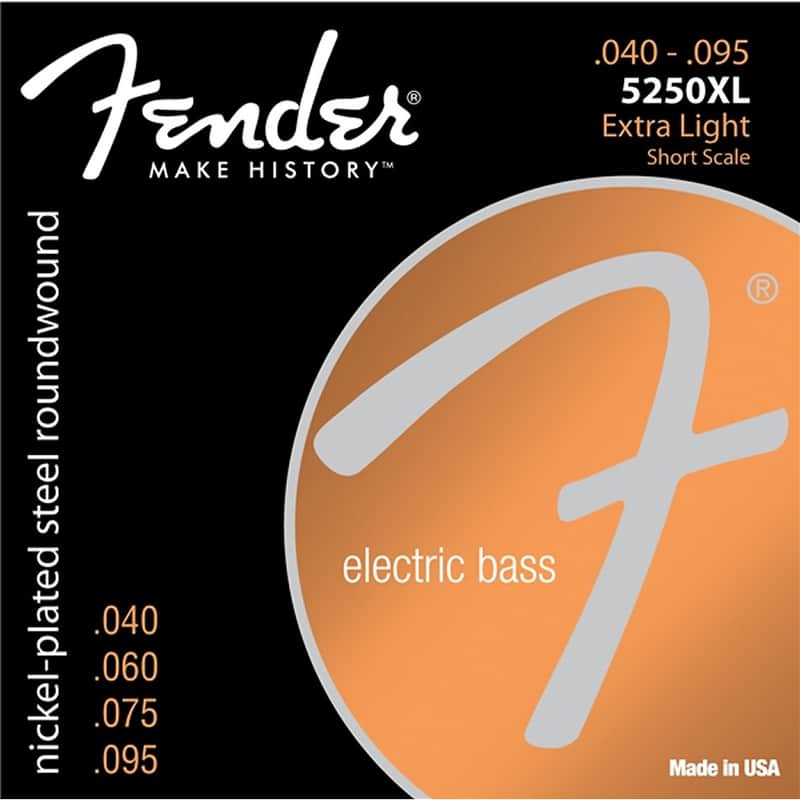 Fender Super 5250 Bass Strings, Nickel-Plated Steel Roundwound, Short Scale, 5250XL .040-.095 Gauges, (4) 2016 image 1