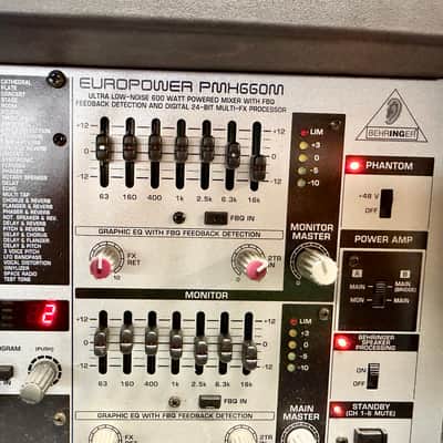 Behringer Europower PMH660M Ultra Low Noise 600 Watt Powered Mixer; Tested image 4