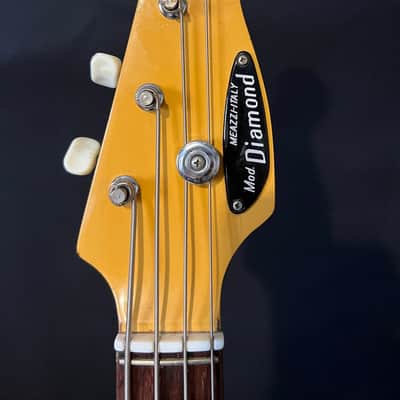 1960 1970 Red Meazzi Diamond Vintage Made in Italy Short scale Bass image 4