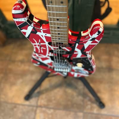 2026 EVH Frankenstein Frankie Strip Series Red and Black Relic Electric Guitar image 18