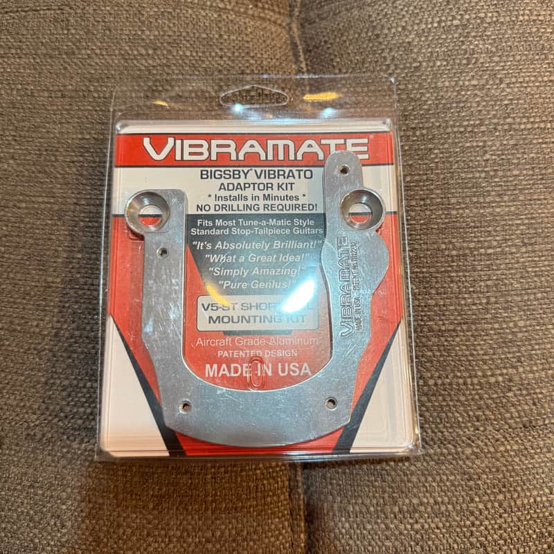 Vibramate V5-ST-C Short Tail Adapter Kit for Bigsby B5 2010s - Polished Aluminum image 1