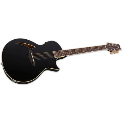 ESP LTD TL-6 Black BLK Thinline Acoustic-Electric Guitar TL TL6 LTL6BLK Fishman image 2