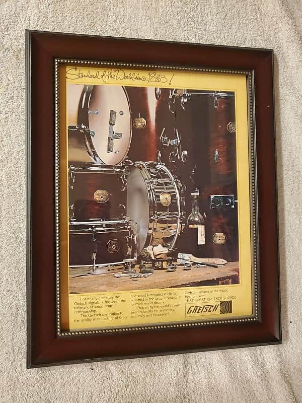 1980 Gretsch Drums Color Promotional Ad Framed 100 Year Anniversary Original image 1