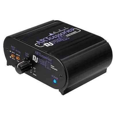 ART DJ Pre II Turntable Phono Preamplifier with RIAA EQ and a RCA Male to 2 RCA Male Audio Cable 3' image 2