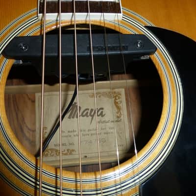 Vintage Maya F7475S Japanese acoustic guitar with FISHMAN humbucking pickup image 3