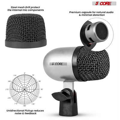 5 Core Conga Mic Snare Tom Set Professional XLR Cardioid Unidirectional Instrument Microphone Kit image 6