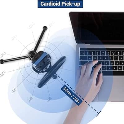 USB Microphone, Computer Cardioid Condenser PC Gaming Mic with Tripod Stand & Pop Filter for Streaming, Podcasting, Vocal Recording, Compatible with Laptop Desktop Windows Computer image 4
