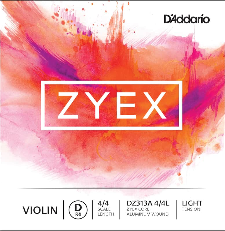 D'Addario DZ313A 4/4L Zyex 4/4 Violin String - Aluminum Wound D (Light) image 1