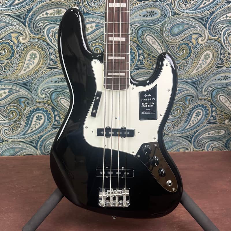 Fender Vintera III Early '70s Jazz Bass Black w/Gig Bag image 1