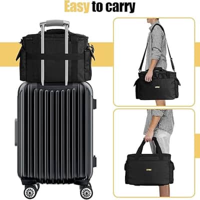 DJ Equipment Gig Bag Cable File Organizer Bag with Detachable Dividers and Padded Bottom,Travel Music Bag for Professional DJ Gear,Sound Equipment, Musical Instrument and Accessories image 6