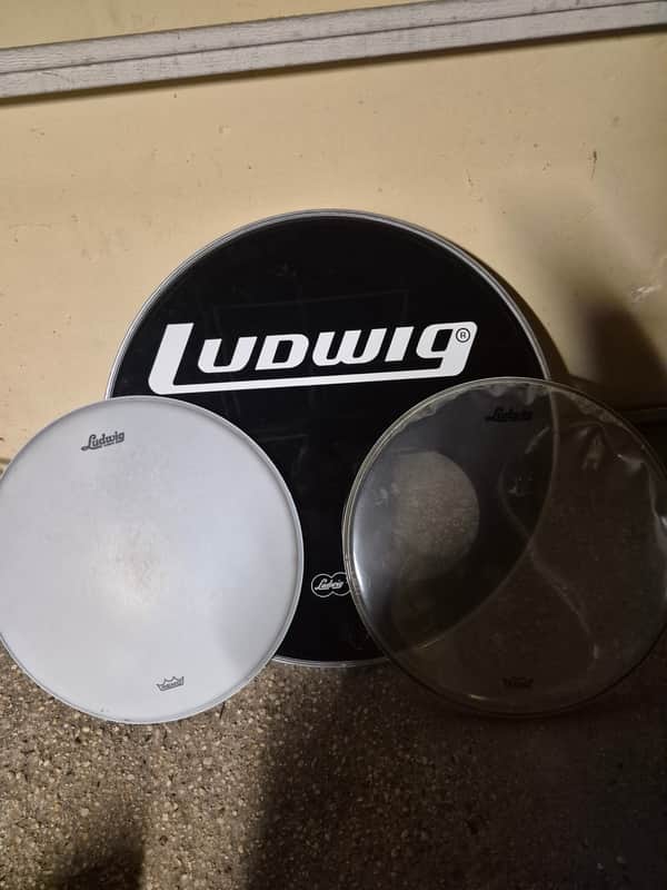 Ludwig 20" Bass drum Reso head and 14" Snare heads image 1