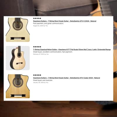 7-String Short-Scale Classical Guitar – Gayetana A75 “SieteQuinto” | Cedar Top | 580mm Scale | 55mm Nut | Jazz / Latin / Requinto-Style image 7