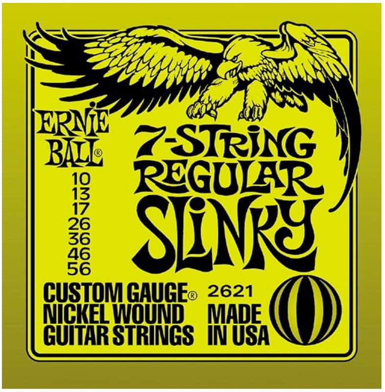 Ernie Ball 2621 Regular Slinky 7-String Electric Guitar Strings .010-.056 image 1