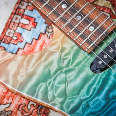 SUHR USA Custom Modern Quilt "Aqua Blue Gradient + Rosewood" (2016) image 9