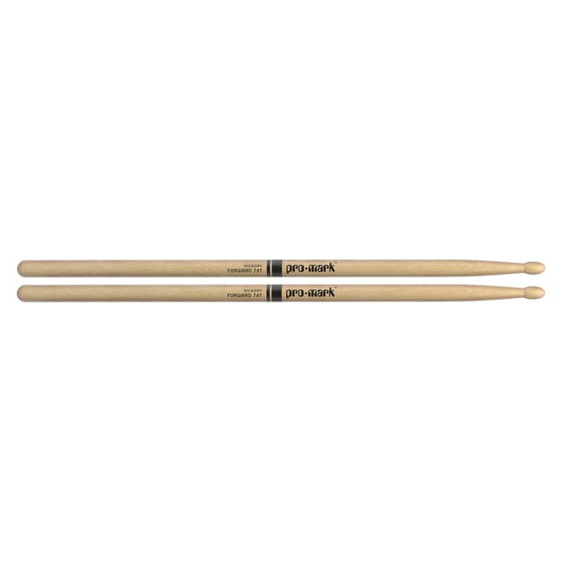 Promark American Hickory 747 Rock Wood Tip Drum Sticks image 1