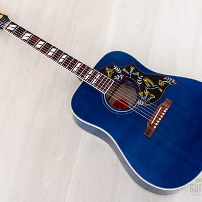 2022 Gibson Custom Shop Hummingbird Acoustic Electric Guitar Viper Blue Quilted Maple, Near-Mint w/ Case image 13