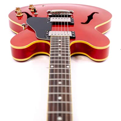 Burny RSA-60 ES-335 Style Guitar Cherry Red w/ Dual Humbuckers