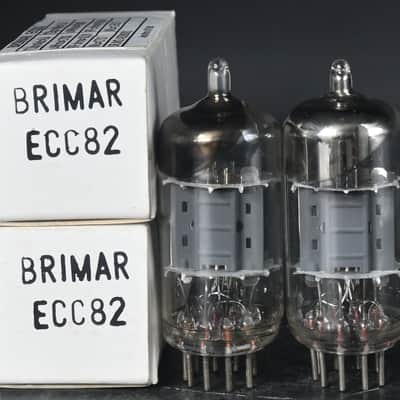 2x 1957's BRIMAR ECC82/12AU7 Top Ring Getter Made in Gt Britain Amplitrex Tested image 2
