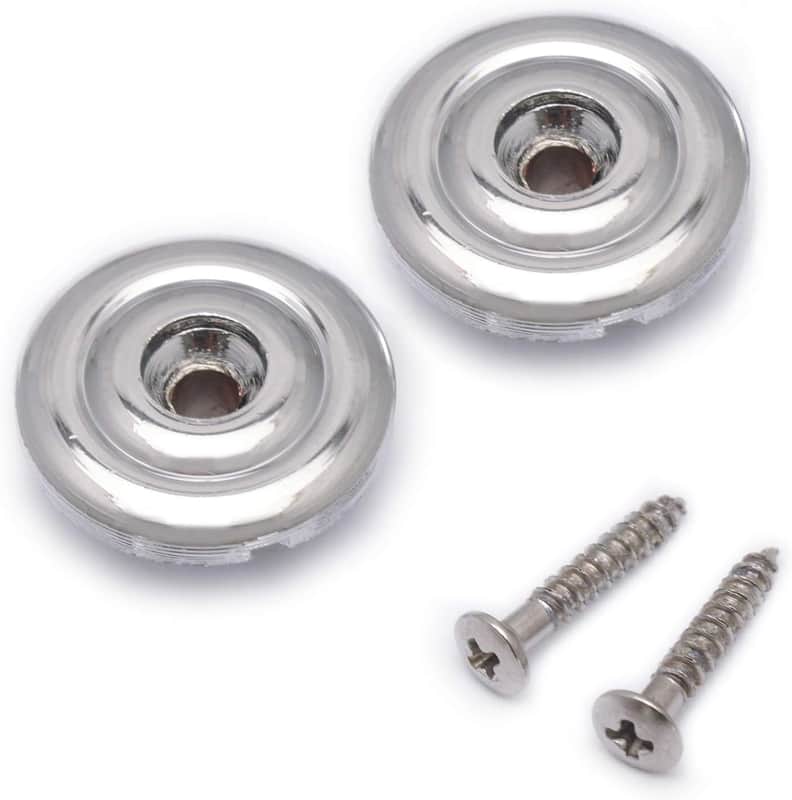 Bass Guitar String Trees String Retainer Guides for Bass Guitar Parts Replacement Pack of 2pcs with Mounting Screws. (Chrome) image 1