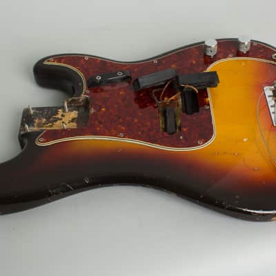 Fender Precision Bass Solid Body Electric Bass Guitar (1961), ser. #61838, original brown tolex hard shell case. image 15