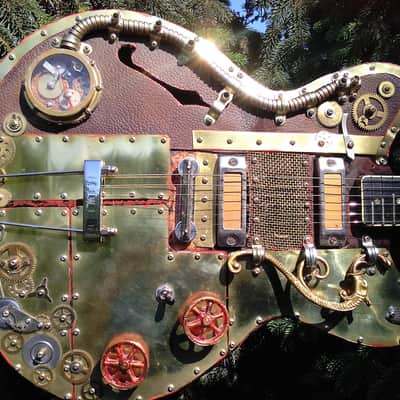 Steampunk Art Relic Jolana Tornado Hollow Body Vintage guitar 1963 Copper / Red image 6