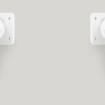 Cube by Rockville Pair of 3.5" White Home Theater Wall Speakers+Swivel Brackets image 4