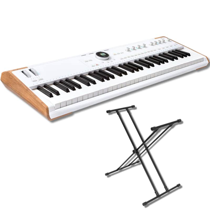 Arturia AstroLab 61-key Stage Keyboard with On-Stage KS8191XX Bullet Nose Keyboard Stand with Lok-Tight Attachment image 1