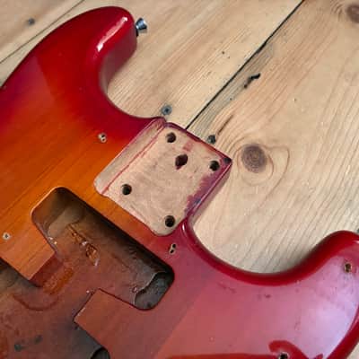 Unbranded Transparent Red Burst S Type Guitar Body inc Bridge image 4