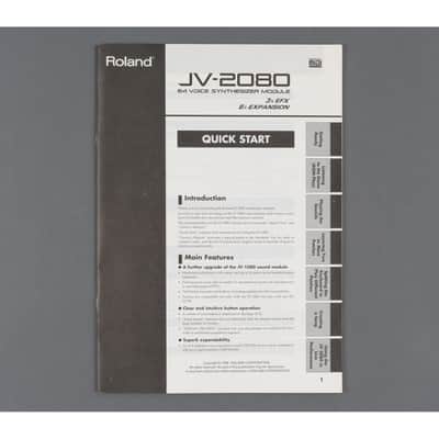 Roland JV-2080 Quick Start Guide [USED]