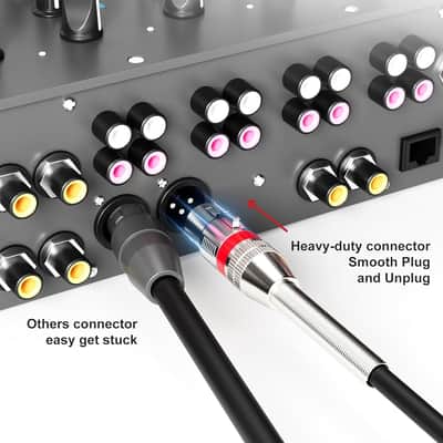 6 Pack 6FT XLR Cables, XLR Microphone Cable Oxygen-Free Copper (OFC) Noise Free XLR Cable 3-pin Male to Female Balanced Shielded for Speaker Audio Mixer, Metal SR Corlorful image 7